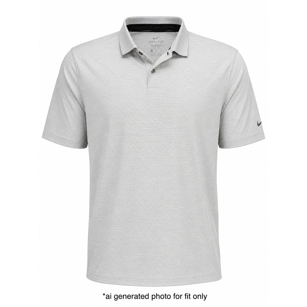 Nike Dri-FIT Standard Fit Micro-Stripe Golf Polo Shirt Mens XXL Gray
